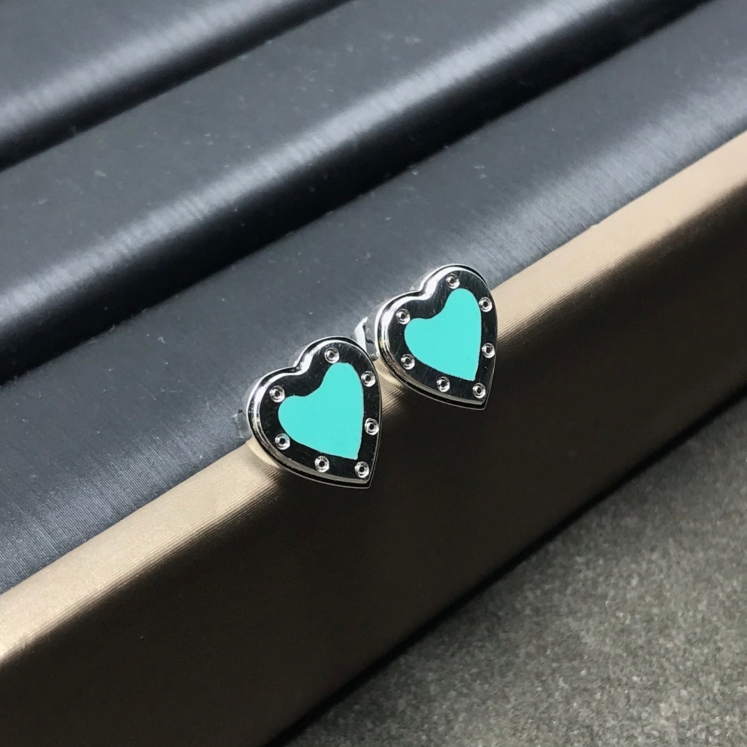 [Hildren Jewelry]HEART STUD SILVER EARRINGS