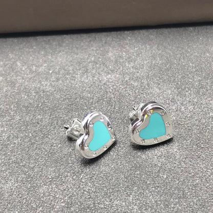 [Hildren Jewelry]HEART STUD SILVER EARRINGS