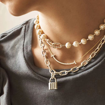 [Hildren Jewelry]HARDWEAR PEARL WRAP NECKLACE