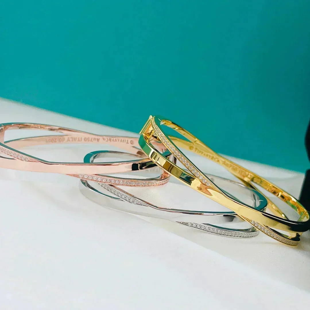 [Hildren Jewelry]NARROW HINGED BANGLEIN WITH DIAMONDS SMALL