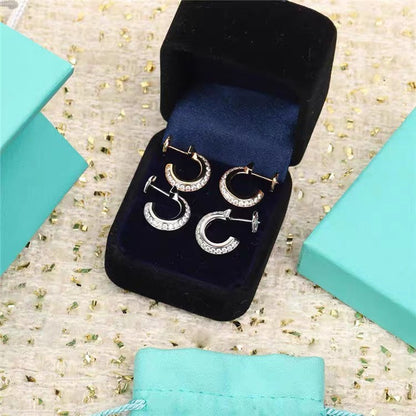 [Hildren Jewelry]HOOP EARRINGS IN ROSE GOLD WITH DIAMONDS