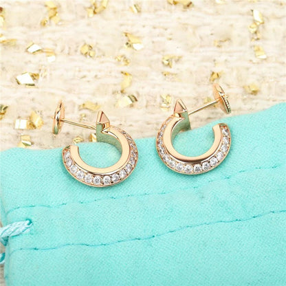 [Hildren Jewelry]HOOP EARRINGS IN ROSE GOLD WITH DIAMONDS