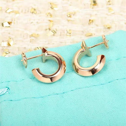 [Hildren Jewelry]HOOP EARRINGS IN ROSE GOLD WITH DIAMONDS