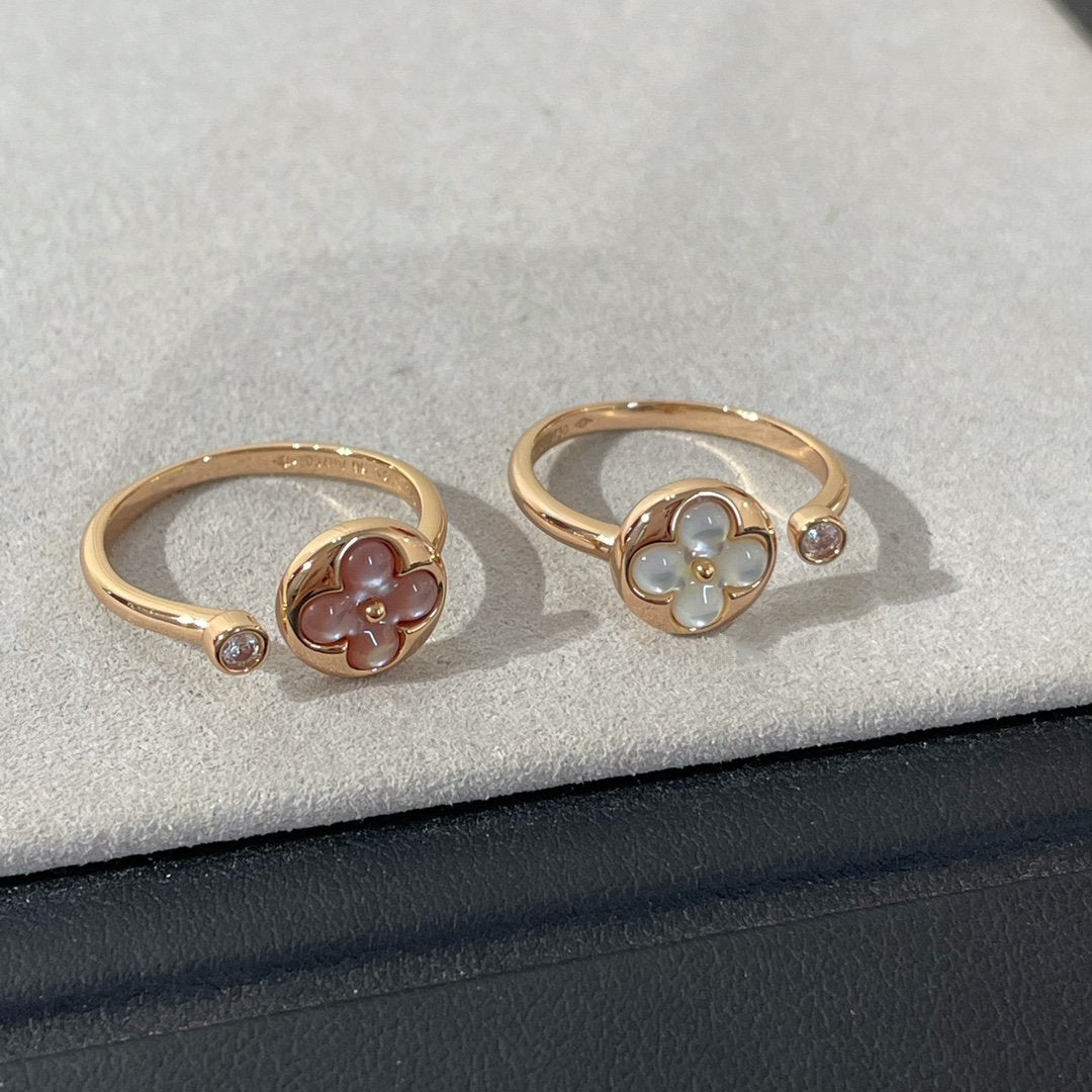 [⭐Hildren Jewelry]SUN 1 DIAMOND PINK MOP RING