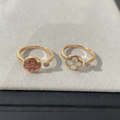 [⭐Hildren Jewelry]SUN 1 DIAMOND PINK MOP RING