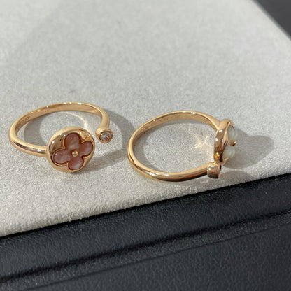 [⭐Hildren Jewelry]SUN 1 DIAMOND PINK MOP RING