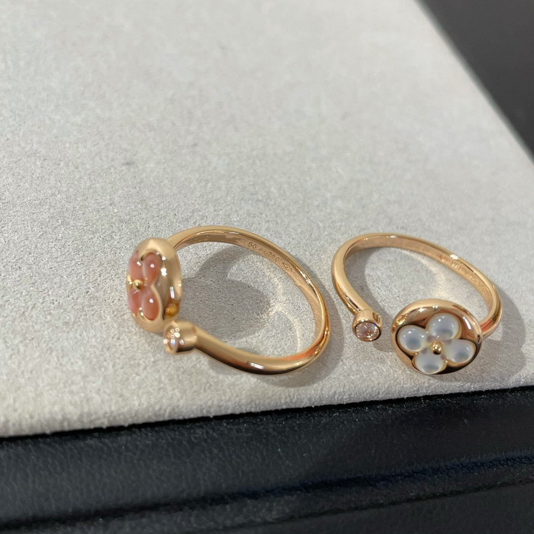 [⭐Hildren Jewelry]SUN 1 DIAMOND PINK MOP RING