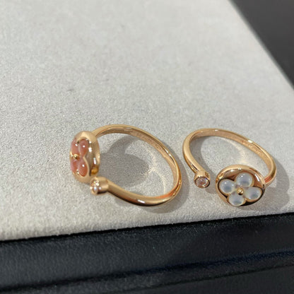 [⭐Hildren Jewelry]SUN 1 DIAMOND PINK MOP RING