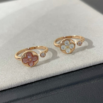 [⭐Hildren Jewelry]SUN 1 DIAMOND PINK MOP RING
