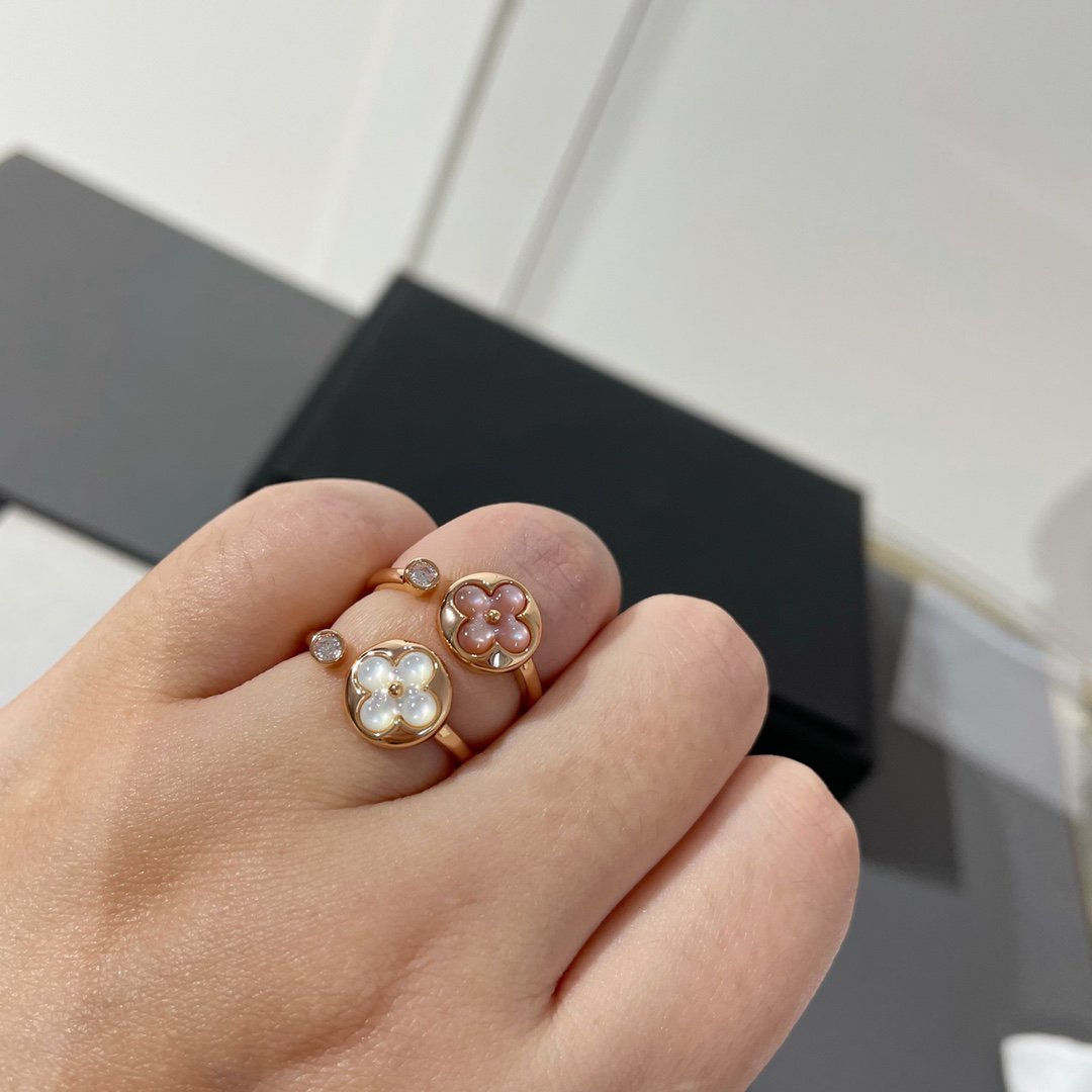 [⭐Hildren Jewelry]SUN 1 DIAMOND PINK MOP RING