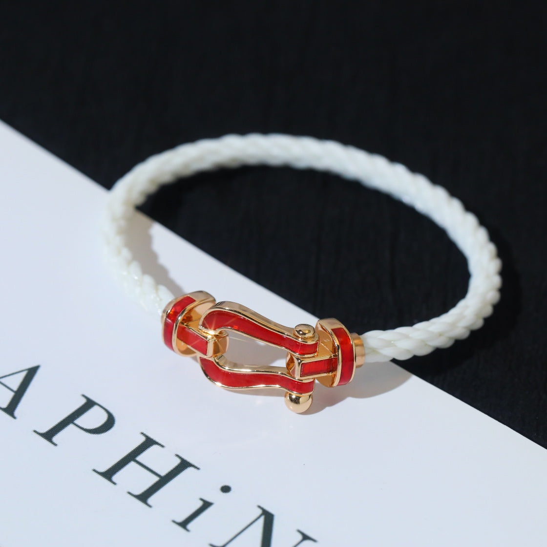 [⭐Hildren Jewelry]FORCE 10 WHITE TEXTILE DIAMOND PAVED