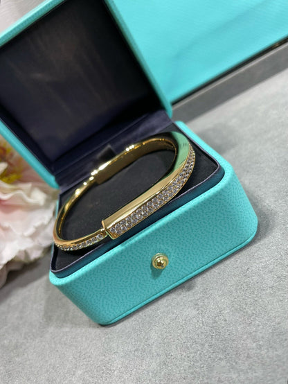 [Hildren Jewelry]LOCK BRACELET DIAMOND PAVED