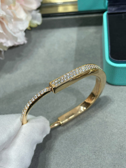 [Hildren Jewelry]LOCK BRACELET DIAMOND PAVED