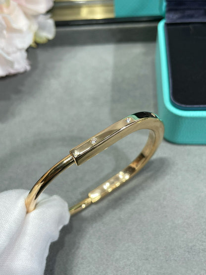 [Hildren Jewelry]LOCK BRACELET 8 DIAMOND