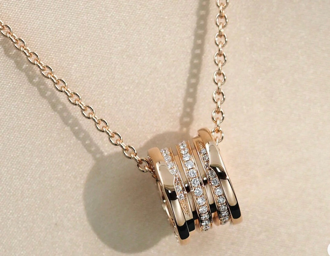 [⭐Hildren Jewelry]ZERO 1 PINK GOLD DIAMOND NECKLACE