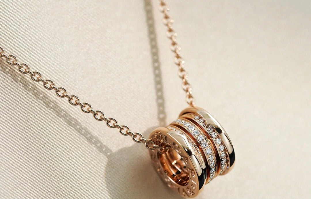 [⭐Hildren Jewelry]ZERO 1 PINK GOLD DIAMOND NECKLACE