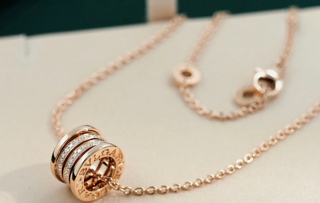 [⭐Hildren Jewelry]ZERO 1 PINK GOLD DIAMOND NECKLACE