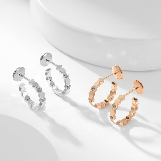 [⭐Hildren Jewelry]BEE LOVE DIAMOND HOOP EARRINGS