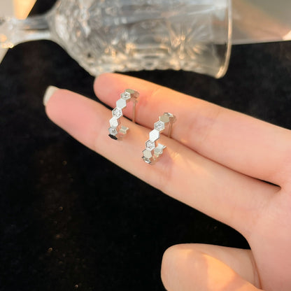[⭐Hildren Jewelry]BEE LOVE DIAMOND HOOP EARRINGS