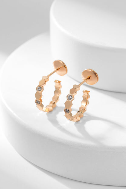 [⭐Hildren Jewelry]BEE LOVE DIAMOND HOOP EARRINGS