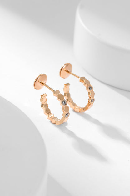 [⭐Hildren Jewelry]BEE LOVE DIAMOND HOOP EARRINGS
