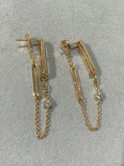 [⭐Hildren Jewelry]CHAINE CHAOS DIAMOND DROP EARRINGS