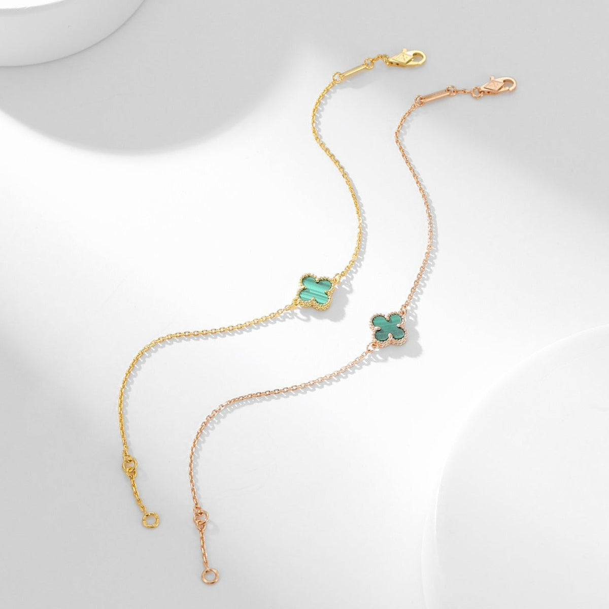 [⭐Hildren Jewelry]CLOVER BRACELET MALACHITE 1 MOTIF