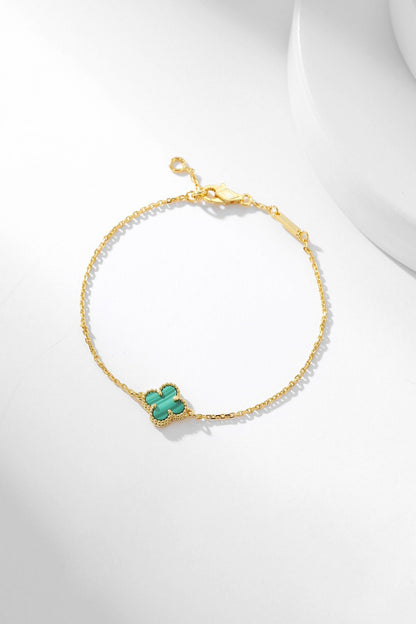 [⭐Hildren Jewelry]CLOVER BRACELET MALACHITE 1 MOTIF