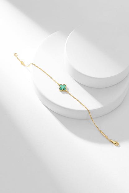 [⭐Hildren Jewelry]CLOVER BRACELET MALACHITE 1 MOTIF