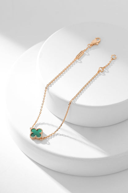 [⭐Hildren Jewelry]CLOVER BRACELET MALACHITE 1 MOTIF