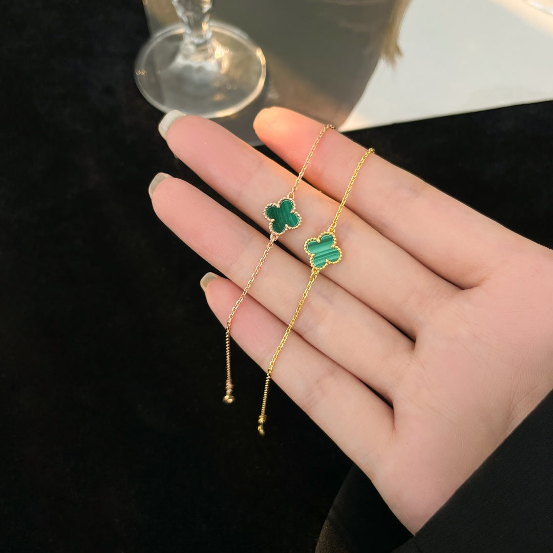 [⭐Hildren Jewelry]CLOVER BRACELET MALACHITE 1 MOTIF