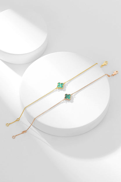 [⭐Hildren Jewelry]CLOVER BRACELET MALACHITE 1 MOTIF