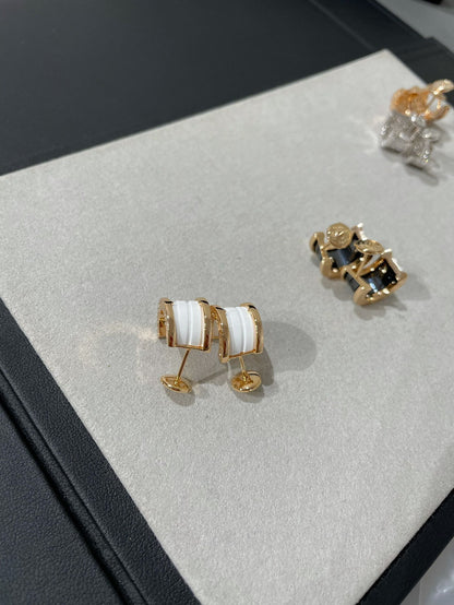 [⭐Hildren Jewelry]ZERO 1 PINK GOLD CERAMIC EARRINGS