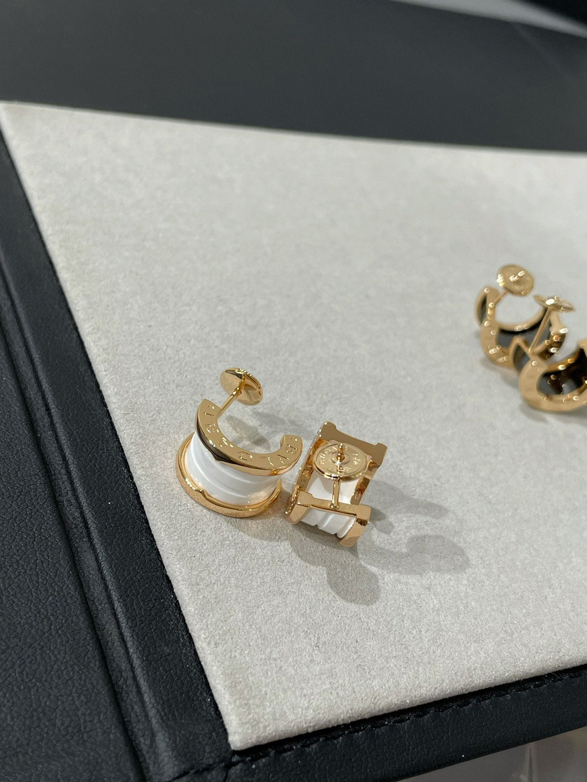 [⭐Hildren Jewelry]ZERO 1 PINK GOLD CERAMIC EARRINGS