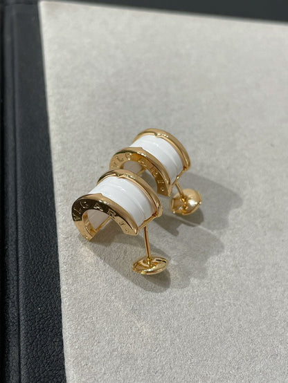 [⭐Hildren Jewelry]ZERO 1 PINK GOLD CERAMIC EARRINGS