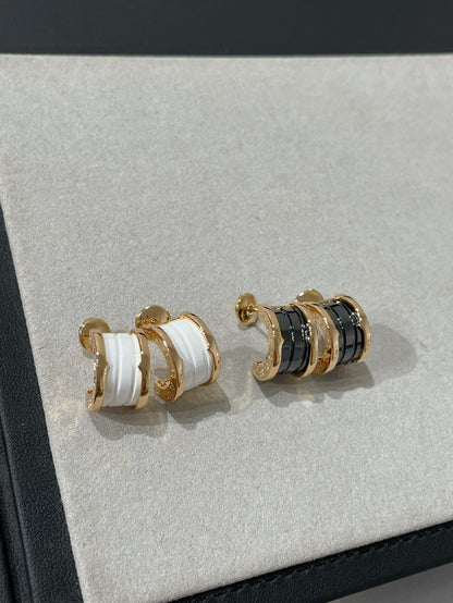 [⭐Hildren Jewelry]ZERO 1 PINK GOLD CERAMIC EARRINGS