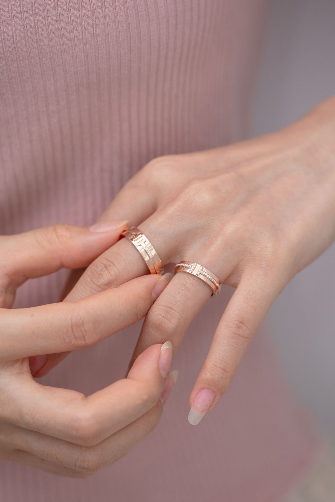 [Hildren Jewelry]T PINK GOLD RING