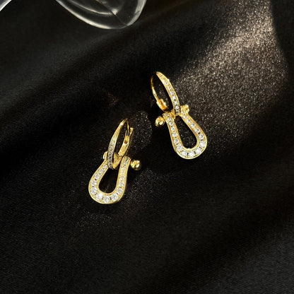 [⭐Hildren Jewelry]FORCE 10 FULL DIAMOND DROP EARRINGS MEDIUM MODEL