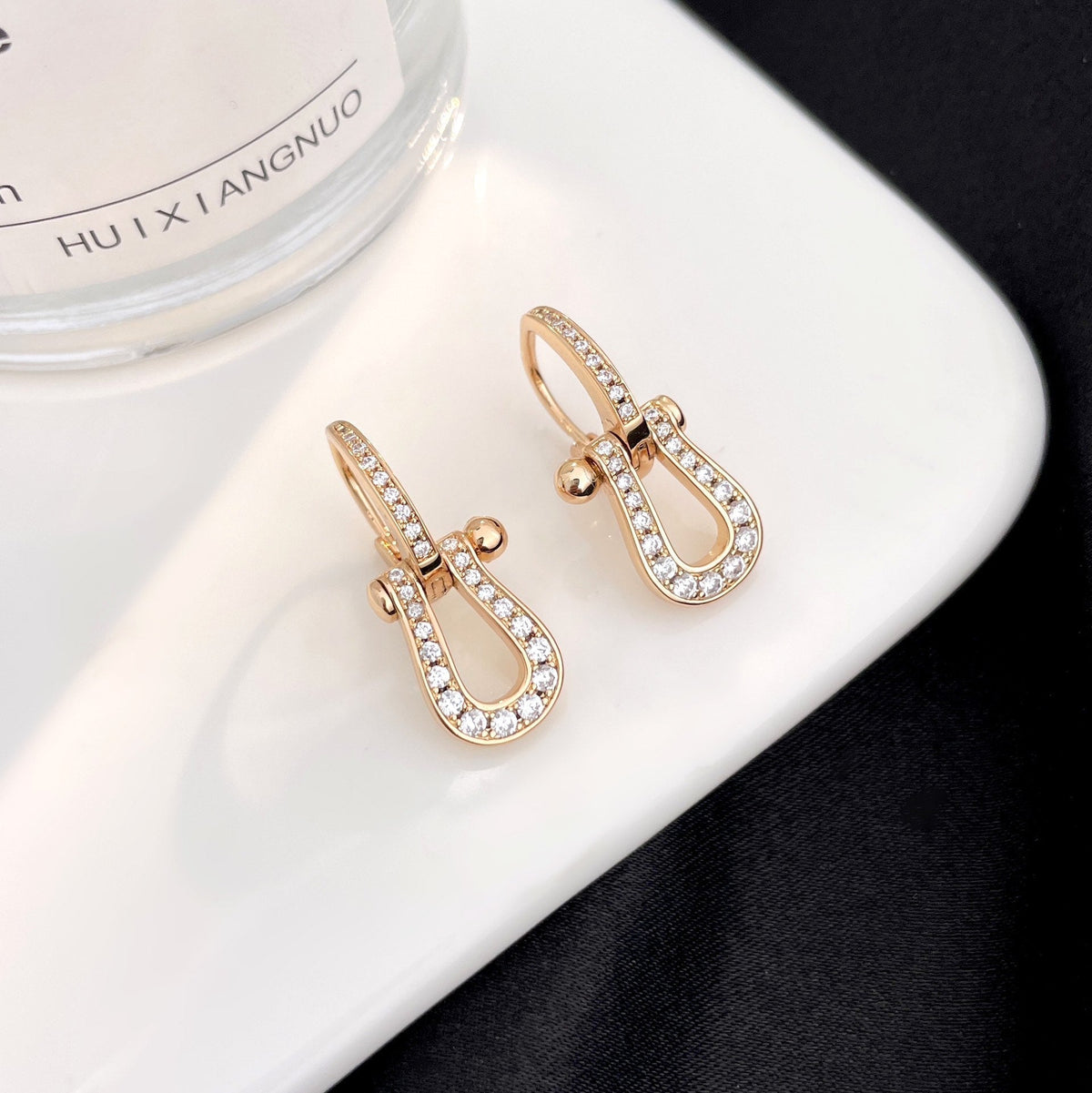 [⭐Hildren Jewelry]FORCE 10 FULL DIAMOND DROP EARRINGS MEDIUM MODEL