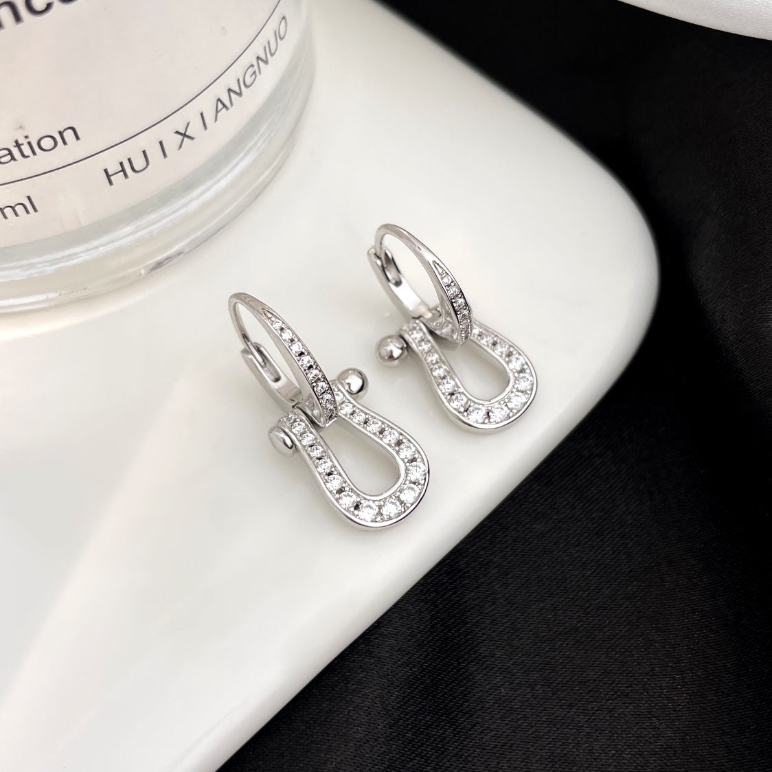 [⭐Hildren Jewelry]FORCE 10 FULL DIAMOND DROP EARRINGS MEDIUM MODEL
