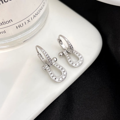 [⭐Hildren Jewelry]FORCE 10 FULL DIAMOND DROP EARRINGS MEDIUM MODEL