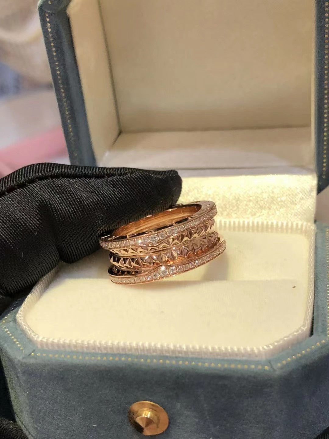 [⭐Hildren Jewelry]ZERO 1 ROCK DIAMOND PINK GOLD