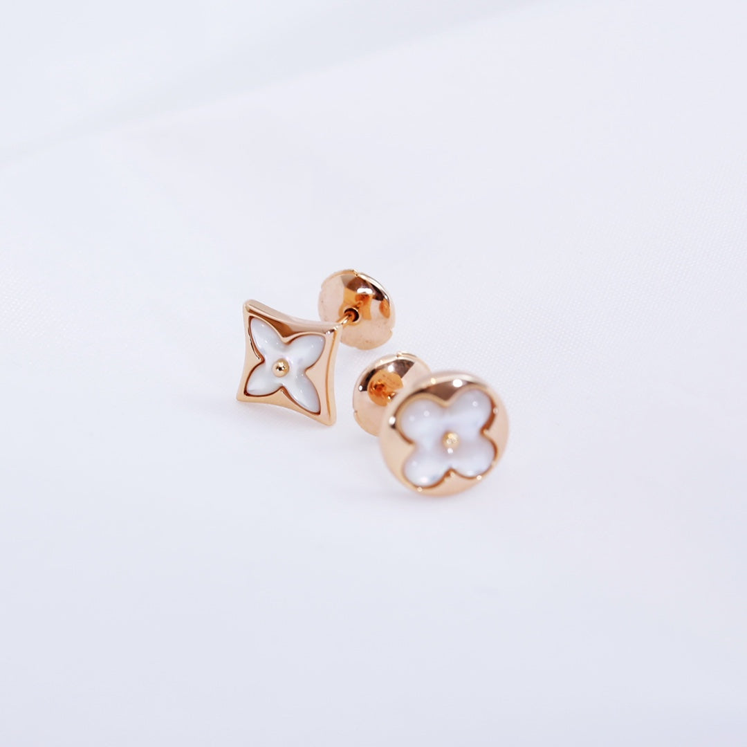 [⭐Hildren Jewelry]STAR AND SUN PINK GOLD MOP STUD EARRINGS