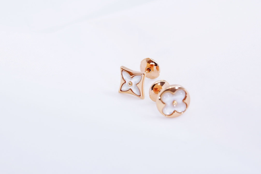 [⭐Hildren Jewelry]STAR AND SUN PINK GOLD MOP STUD EARRINGS