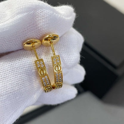 [⭐Hildren Jewelry]LOVE DIAMOND GOLD HOOP EARRINGS