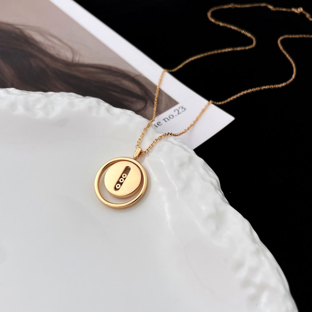 [⭐Hildren Jewelry]Demo MOVE MOP PINK GOLD NECKLACE