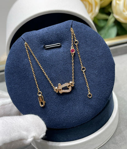 [⭐Hildren Jewelry]FORCE 10 DIAMOND PINK GOLD NECKLACE