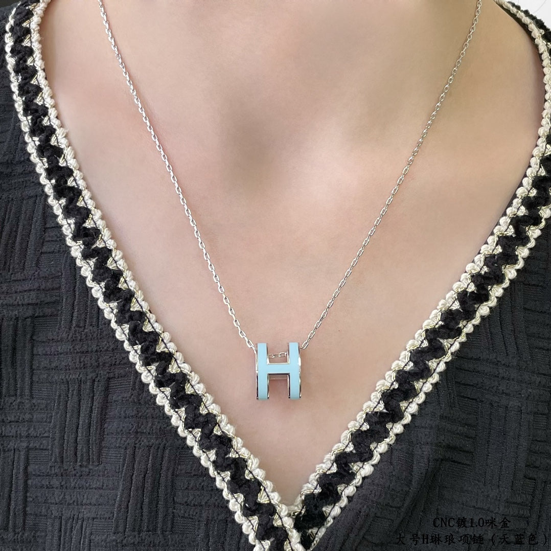 [⭐Hildren Jewelry]POP H SKY BLUE NECKLACE