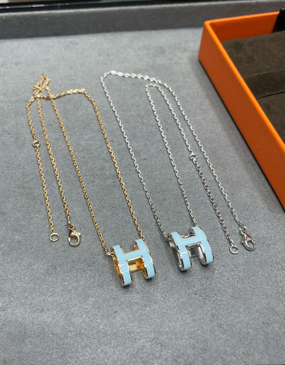 [⭐Hildren Jewelry]POP H SKY BLUE NECKLACE