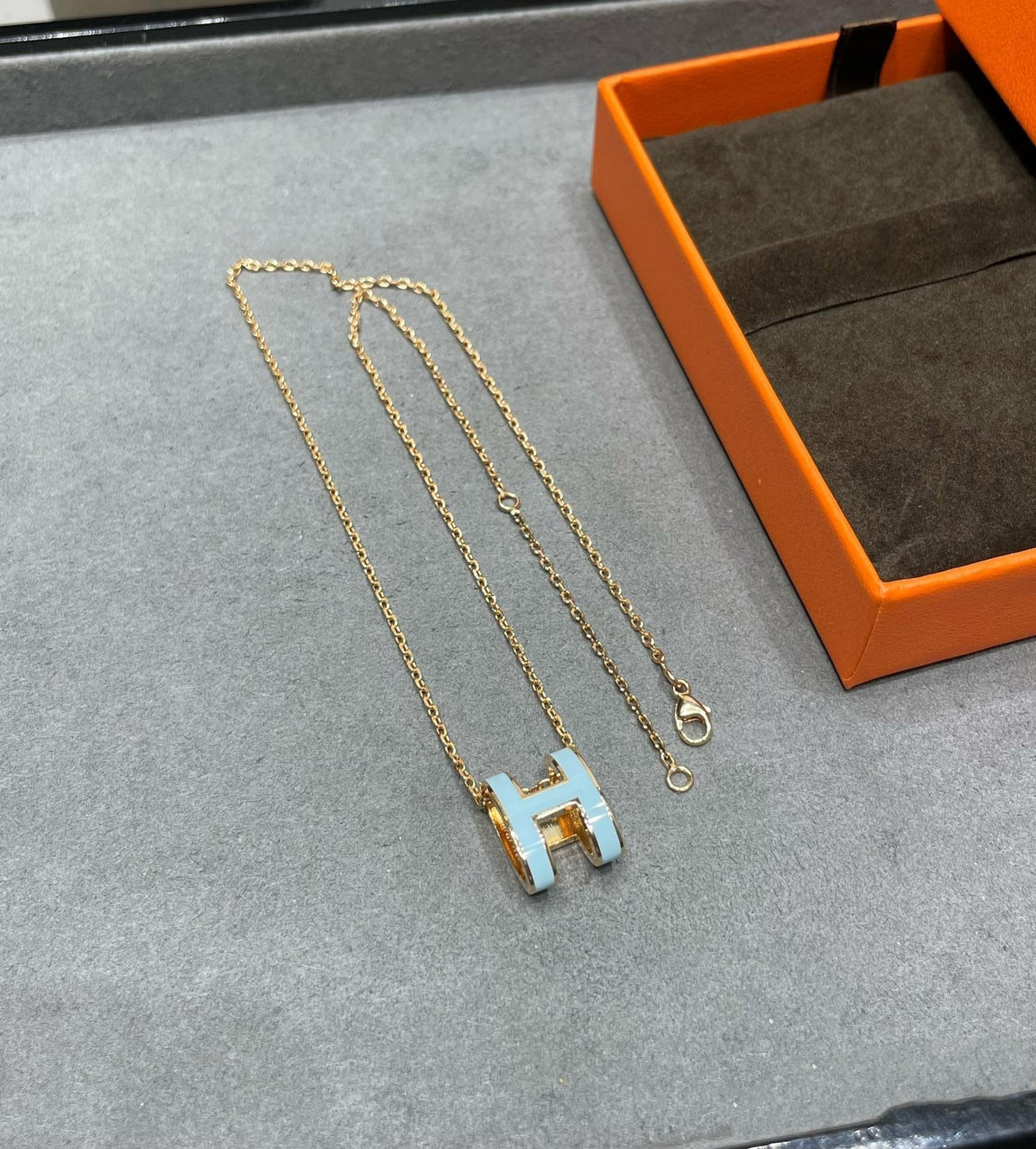 [⭐Hildren Jewelry]POP H SKY BLUE NECKLACE